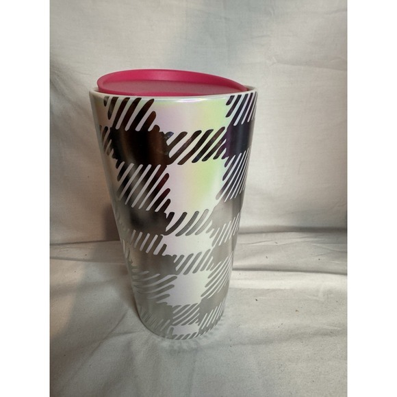 starbucks tumbler 2024/25 Limited Ceramic Mug Iridescent Accent Elegant‎ Plaid - Picture 2 of 3